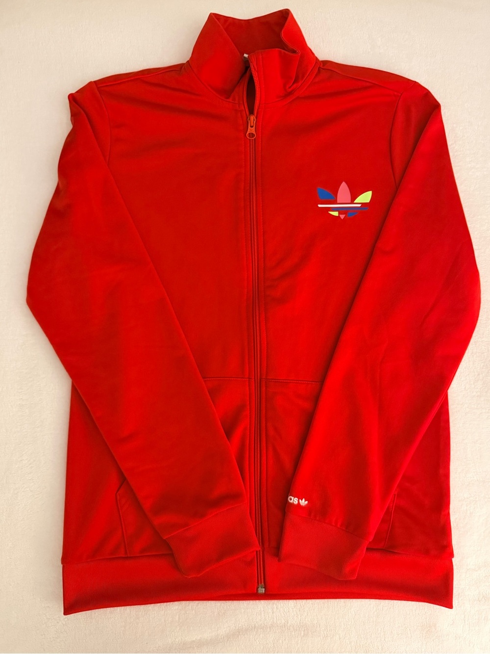 Adidas Originals Red Track Jacket Youth XL 15–16 Multicolor Trefoil